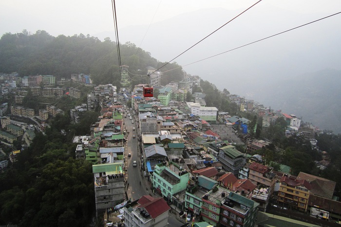 View of Gangtok Sikkim India from Ropeway