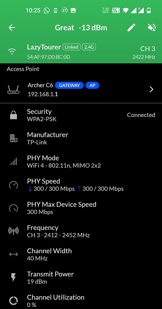 2.4 Ghz Signal Strength